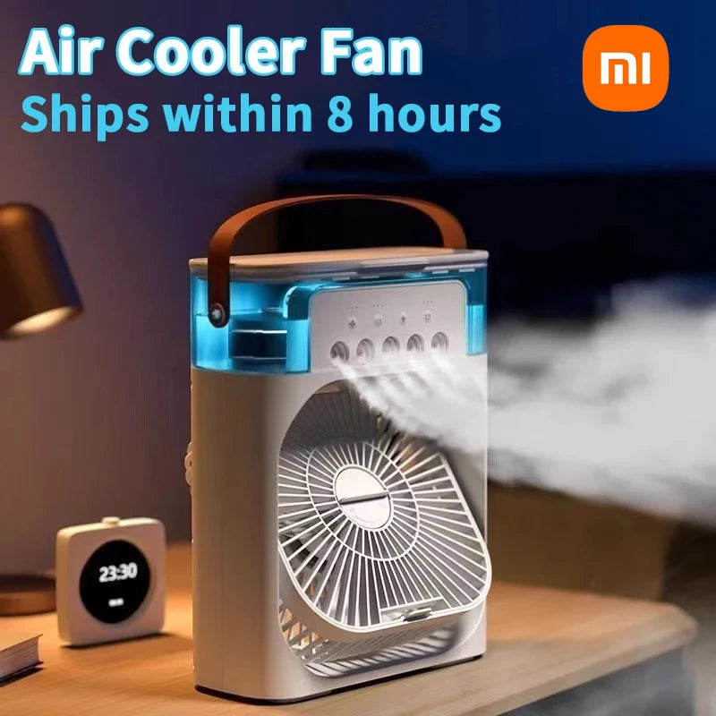 3 in 1 Fan Air Conditioner Household Mini Air Cooler LED Night Light Portable Humidifier Air Adjustment Fan Office Home