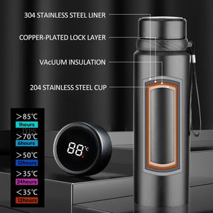 1000ML Smart Thermos Bottle - Keep Your Drinks Hot or Cold with Intelligent Temperature Display