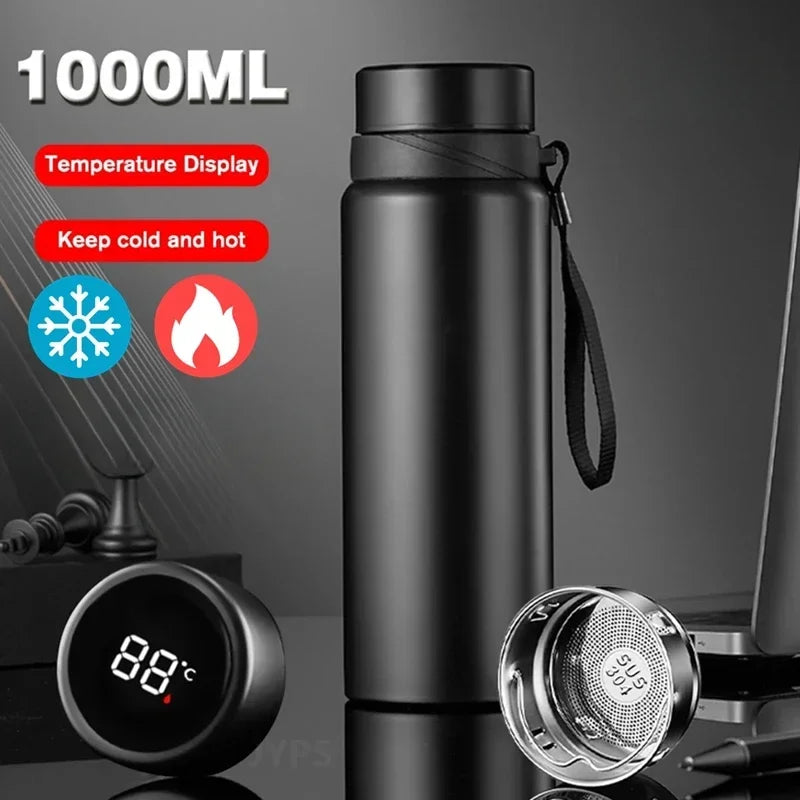 1000ML Smart Thermos Bottle - Keep Your Drinks Hot or Cold with Intelligent Temperature Display