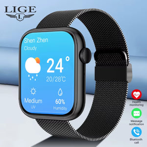 New Women Smart Watch 1.85 Full Touch Bluetooth Call Smart Wristwatch Body Temperature Watch Sports Bracelet Men Smartwatch