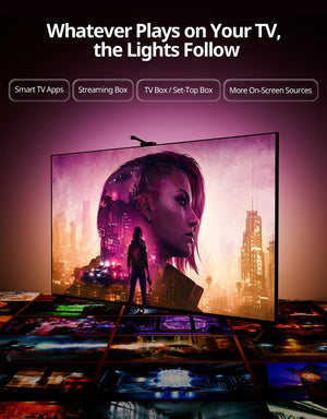TV LED Backlight with Camera, RGBIC Lights Sync with 75-85 Inch Tvs