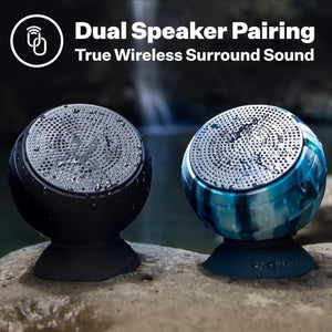 – Bluetooth Speaker-Waterproof, Durable W/Built-In Storage (2,000 Songs) - Dual Wireless Speaker Pairing – Portable Bluetooth Speaker - Barnacle Pro Outdoor Speaker - Manta Ray Black