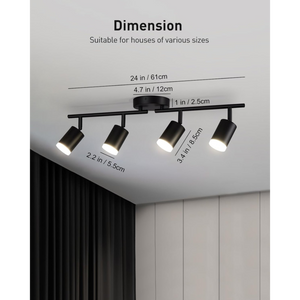 Bojim Flexible Led Track Lighting, 4-Light Black Track Lighting Fixtures Ceil...