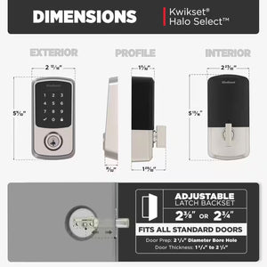 Aura Reach Satin Nickel Bluetooth + Matter over Thread Enabled Smart Lock Deadbolt with Smart Home Integration