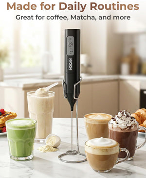 Rechargeable Milk Frother Handheld, Electric Coffee Frother Wand