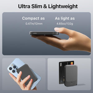 Slim Magnetic Power Bank 22.5W 5000Mah with Built-In Cable