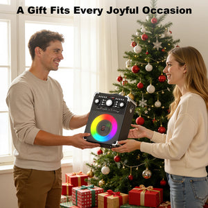 Karaoke Machine, Bluetooth Speaker with Microphone and Light, 3 Wireless Karaoke Microphone, Home Karaoke System, S8-T
