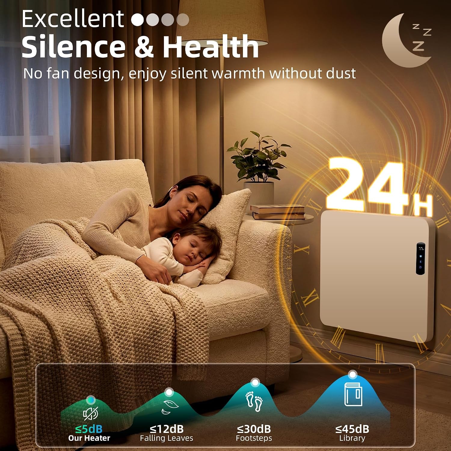 Wall Convection Space Heater Panel, Smart Wifi Heater for Indoor Use