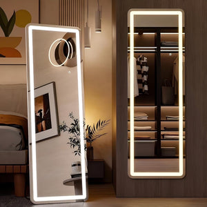 60" X 16" LED Full Length Mirror Floor Mirror Wall Mounted,White