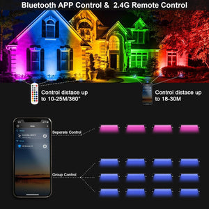 2 Pack 50W 2.4G Remote Control RGB Wall Washer Light, RGB Light Bar with Remote Control & APP Control, for Birthday Party, Garden Lighting, Wall Display, Hotel, Building, Commercial Lighting