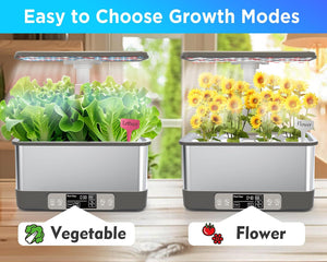Hydroponics Growing System,Smart Indoor Herb Garden with Grow Light,8 Pods