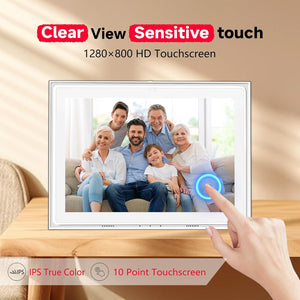 10.1 Inch FRAMEO Digital Photo Frame Wifi 32GB 800 * 1280 IPS Touch Screen Digital Picture Frame Easy Setup Share Photo or Video via Frameo APP
