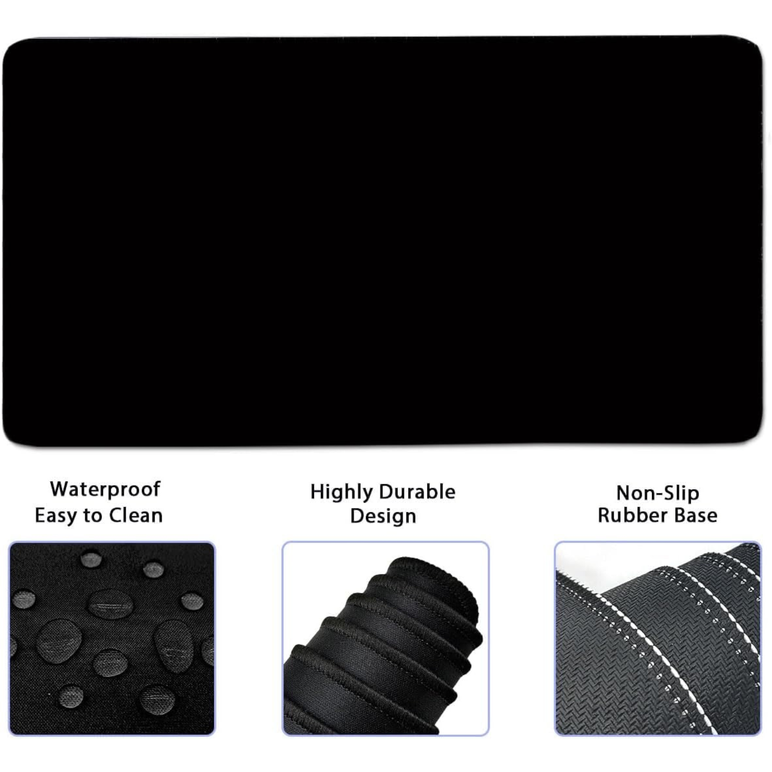 Keyboard Wrist Rest Large Mouse Pad Wrist Support for Computer, 4 in 1 Memory Foam Keyboard Pad Desk Mat Ergonomic Hand Rest Wrist Cushion for Home Office Gaming-Black