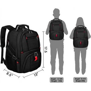Large Backpack for Men, Extra Large Laptop Backpacks for Men Women, Water Resistant Travel Backpack Airline Approved Business Work Bag Fits 17 Inch Computer, Black