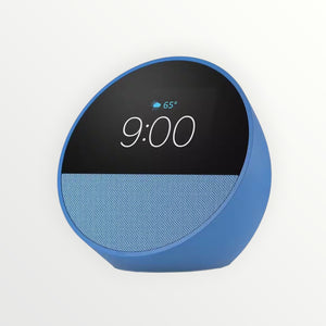 Echo Spot Smart Alarm Clock with Vibrant Sound plus Alexa, Ocean Blue