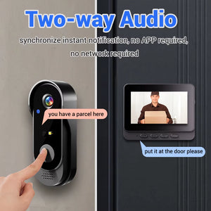 Upgrade Your Home Security with the 4.3-Inch 2.4G Wireless Video Doorbell Camera - Smart Intercom for Ultimate Protection and Convenience