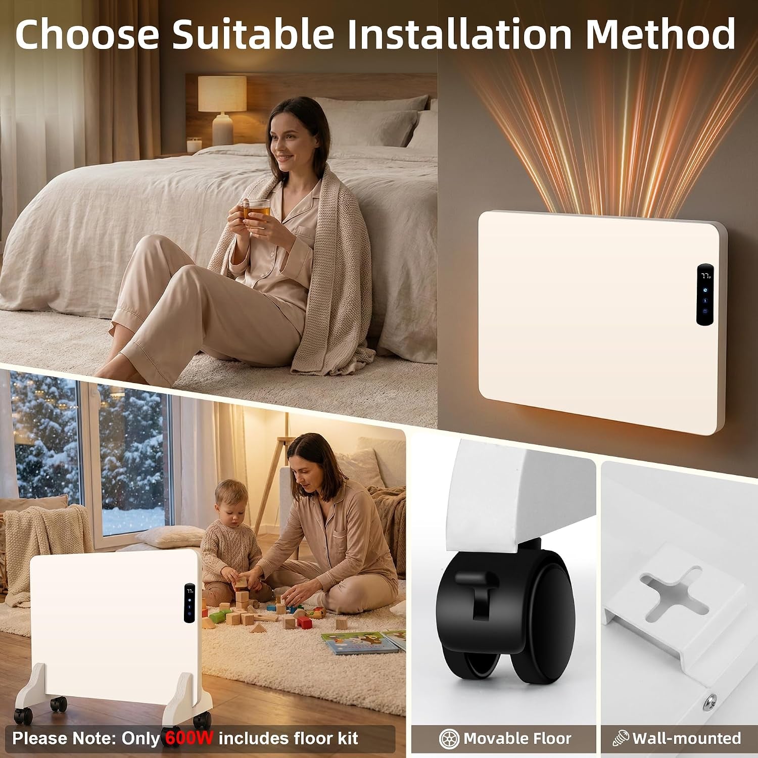Wall Convection Space Heater Panel, Smart Wifi Heater for Indoor Use