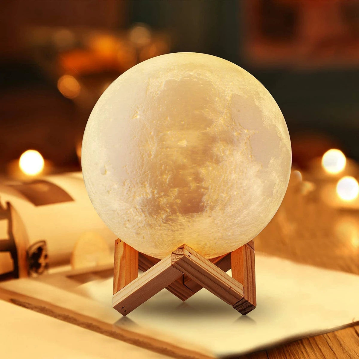 Enchanting 8cm Moon Lamp LED Night Light - Perfect Battery-Powered Starry Decor for Kids' Bedrooms and Holiday Gifts