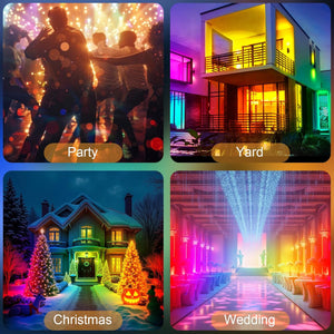2 Pack 50W 2.4G Remote Control RGB Wall Washer Light, RGB Light Bar with Remote Control & APP Control, for Birthday Party, Garden Lighting, Wall Display, Hotel, Building, Commercial Lighting