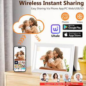 Smart White Digital Picture Frame Wifi Send Photos from Your Phone