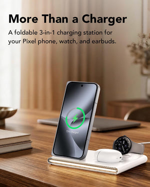 3 in 1 Wireless Foldable Charging Station for Google Pixel Watch 5 4