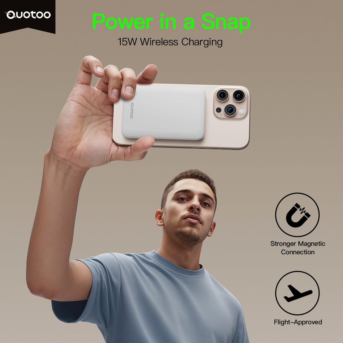 For Magsafe Portable Charger, 5000Mah Slim Wireless Magnetic Power Bank
