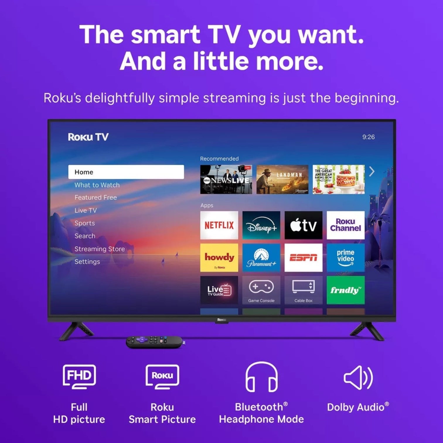 Roku 40" Select Series 1080P Full HD Smart Roku TV with Roku TV Remote: Streaming, Apple Airplay, 3 HDMI Ports