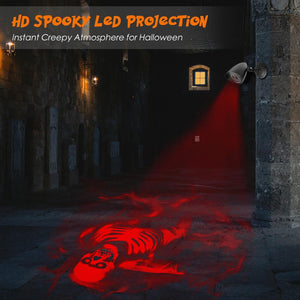 Halloween Projector Light Outdoor, Dynamic Red Skull Halloween Decorations