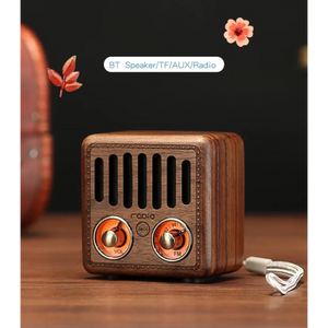Retro Classic Mini Portable Rechargeable FM Radio Bluetooth Speaker Support TF Card Play Music
