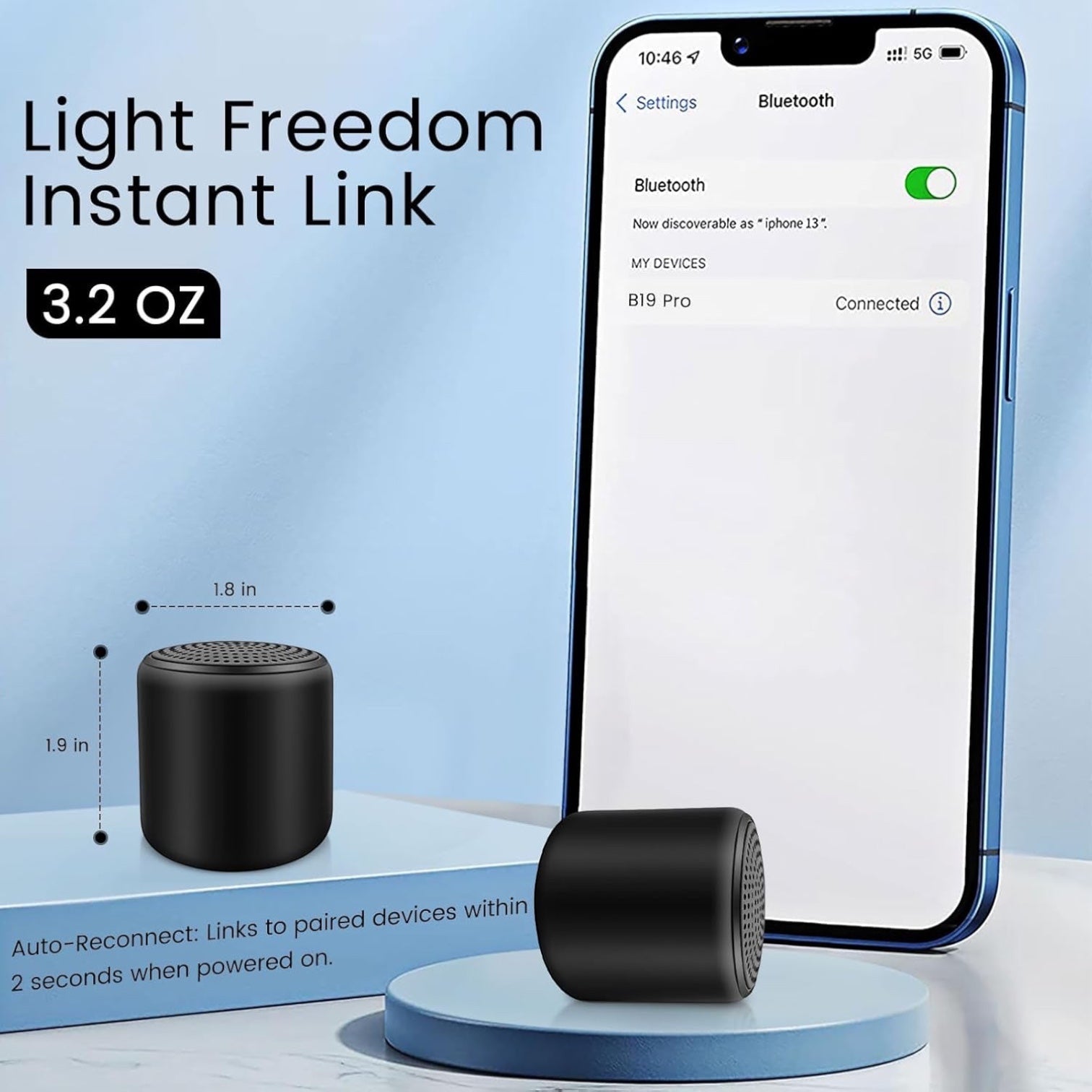 Mini Bluetooth Speaker – Small Portable Tiny Bluetooth Speakers Wireless with TWS Stereo, 5W HD Sound, Bluetooths 5.3, 8H Playtime – Ideal Travel Speaker for Car,Outdoors, Home & Office(1 Pcs)