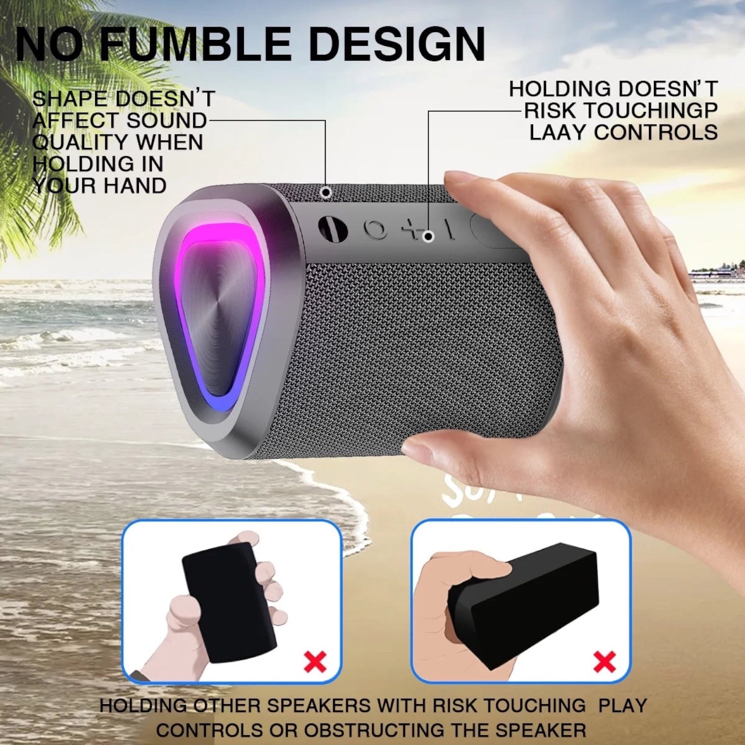 Bluetooth Speaker, 24H Playtime Portable Wireless Bluetooth 5.0 Speaker with Stereo Bass, up to 100 Ft Bluetooth Range, IPX7 Waterproof Mini Bluetooth Speaker
