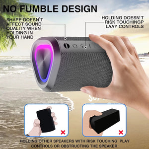 Bluetooth Speaker, 24H Playtime Portable Wireless Bluetooth 5.0 Speaker with Stereo Bass, up to 100 Ft Bluetooth Range, IPX7 Waterproof Mini Bluetooth Speaker