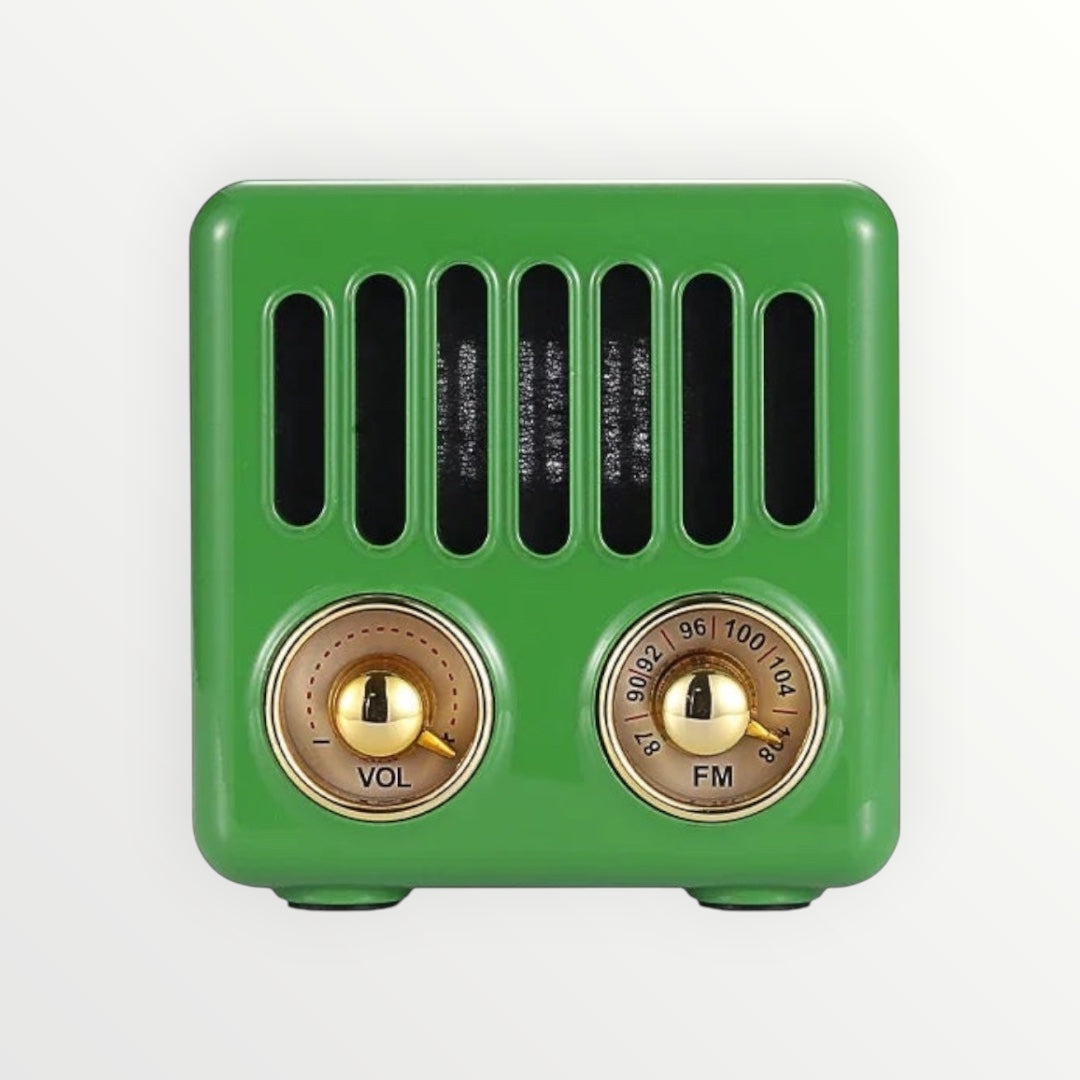 Retro Classic Mini Portable Rechargeable FM Radio Bluetooth Speaker Support TF Card Play Music