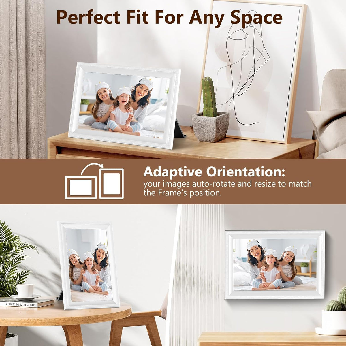 Smart White Digital Picture Frame Wifi Send Photos from Your Phone