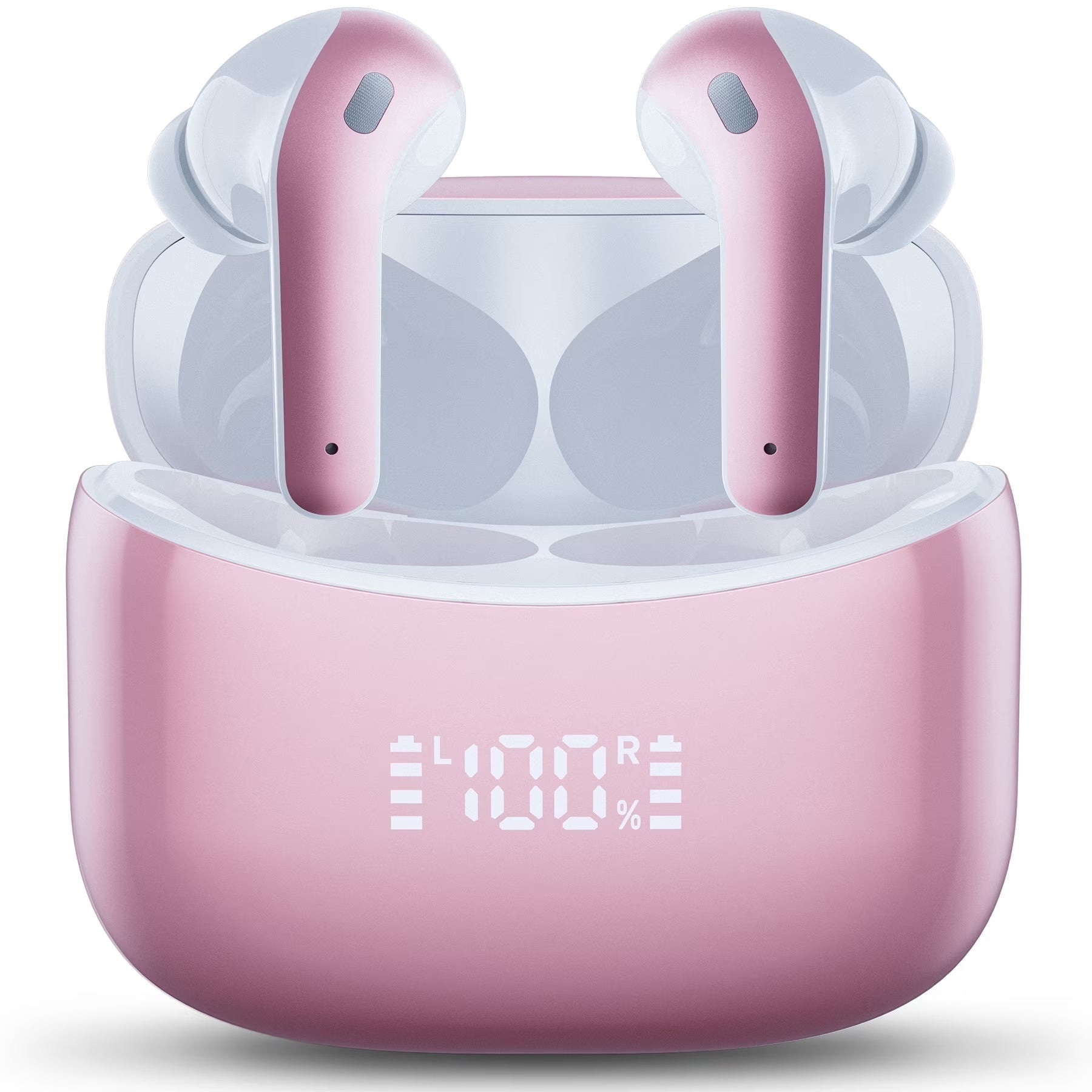 VEATOOL X15 Wireless Earbuds Bluetooth 5.3 Headphones,72H Hi-Fi Stereo Deep Bass Earphones with Noise Cancelling Mic IP7 Waterproof Sport Headset with LED Power Display for Laptop Pad Phones