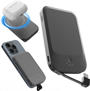 Slim Magnetic Power Bank 22.5W 5000Mah with Built-In Cable