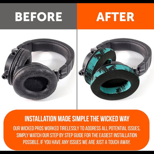Padz Velour - the Ultimate Upgraded Earpads by Wicked Cushions - Compatible with Audio Technica, Hyperx, Steelseries Arctis - Extra Thick - Bigger Opening - Soft Memory Foam | (Speed Racer Cyan)