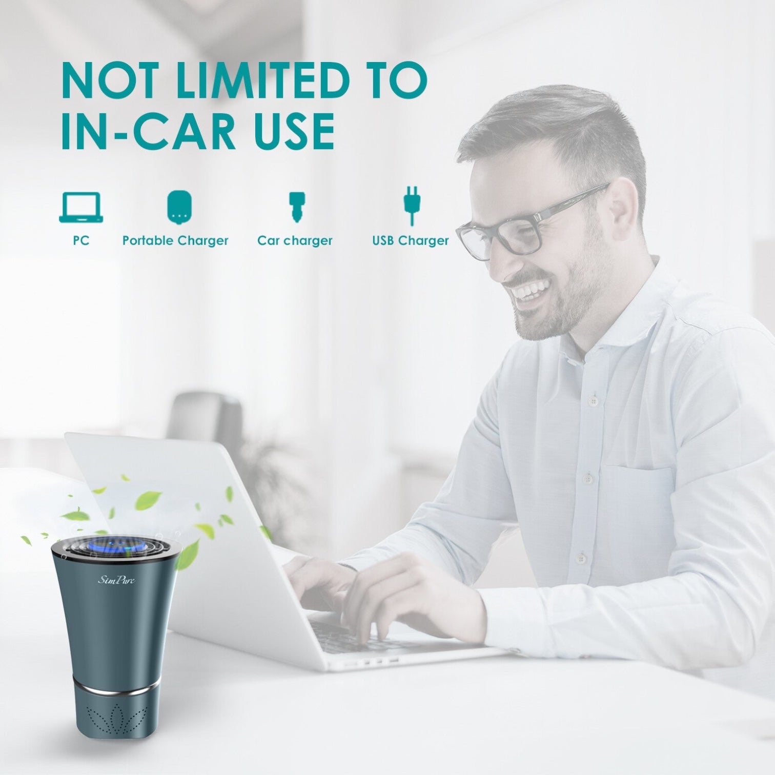 360° Car Air Purifier HEPA USB Portable for Vehicle Odors