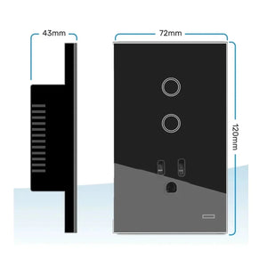 Matter Smart Outlet WIFI Tuya US Plug Glass Panel Voice Remote, Light Switch Works with Smart Home Assistants