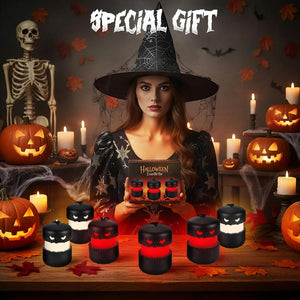 6-Pack Halloween Skull Lantern, Collapsible Camping Lantern