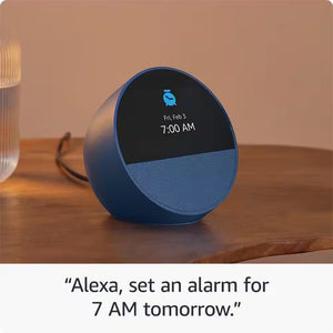 Echo Spot Smart Alarm Clock with Vibrant Sound plus Alexa, Black
