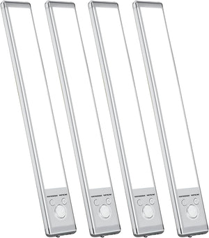 4 Pack under Cabinet Lighting, 10In Rechargeable Motion Sensor Light Indoor