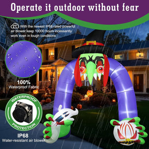 Halloween Inflatables Giant 11Ft Tall Creepy Witch Arch Outdoor Decorations