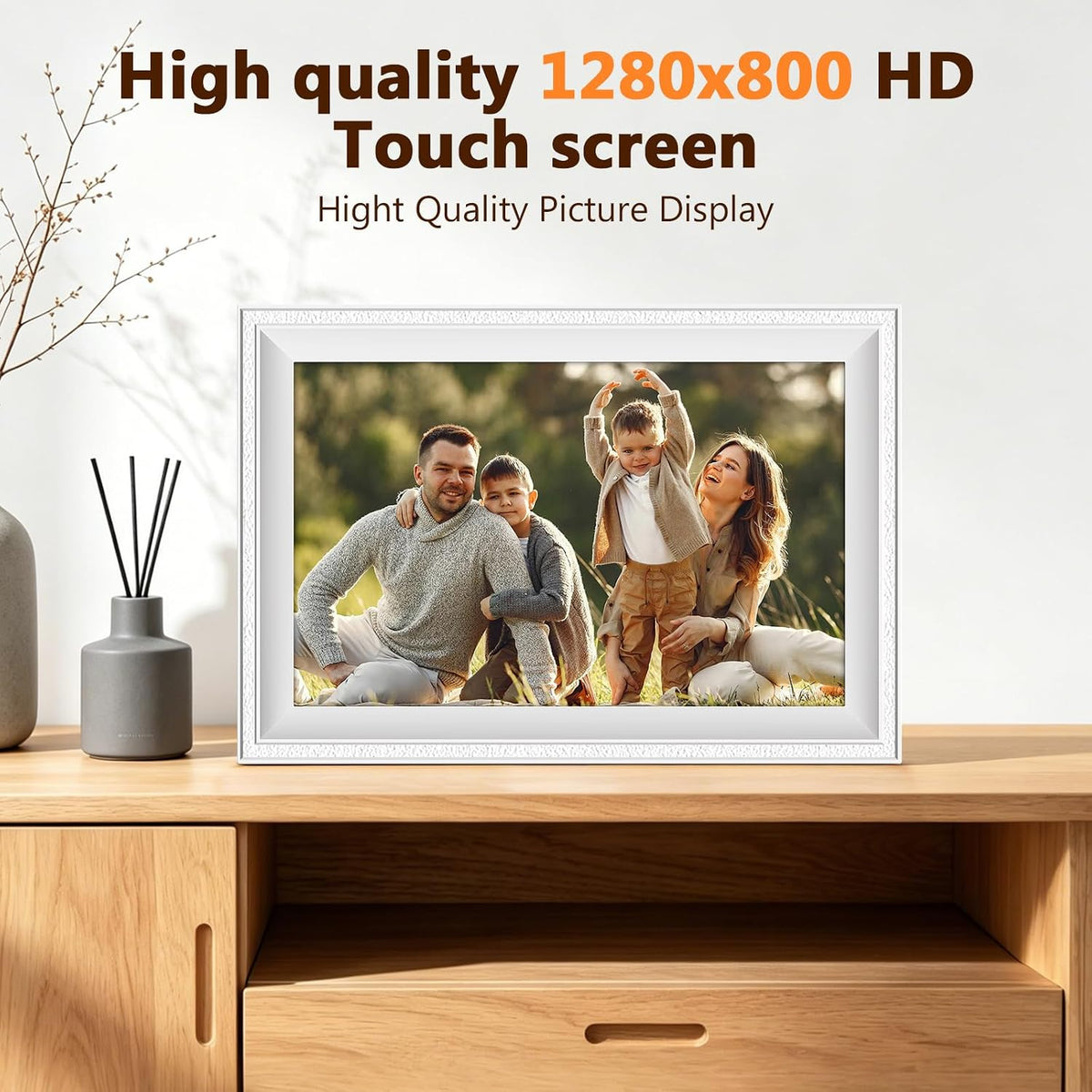 Smart White Digital Picture Frame Wifi Send Photos from Your Phone