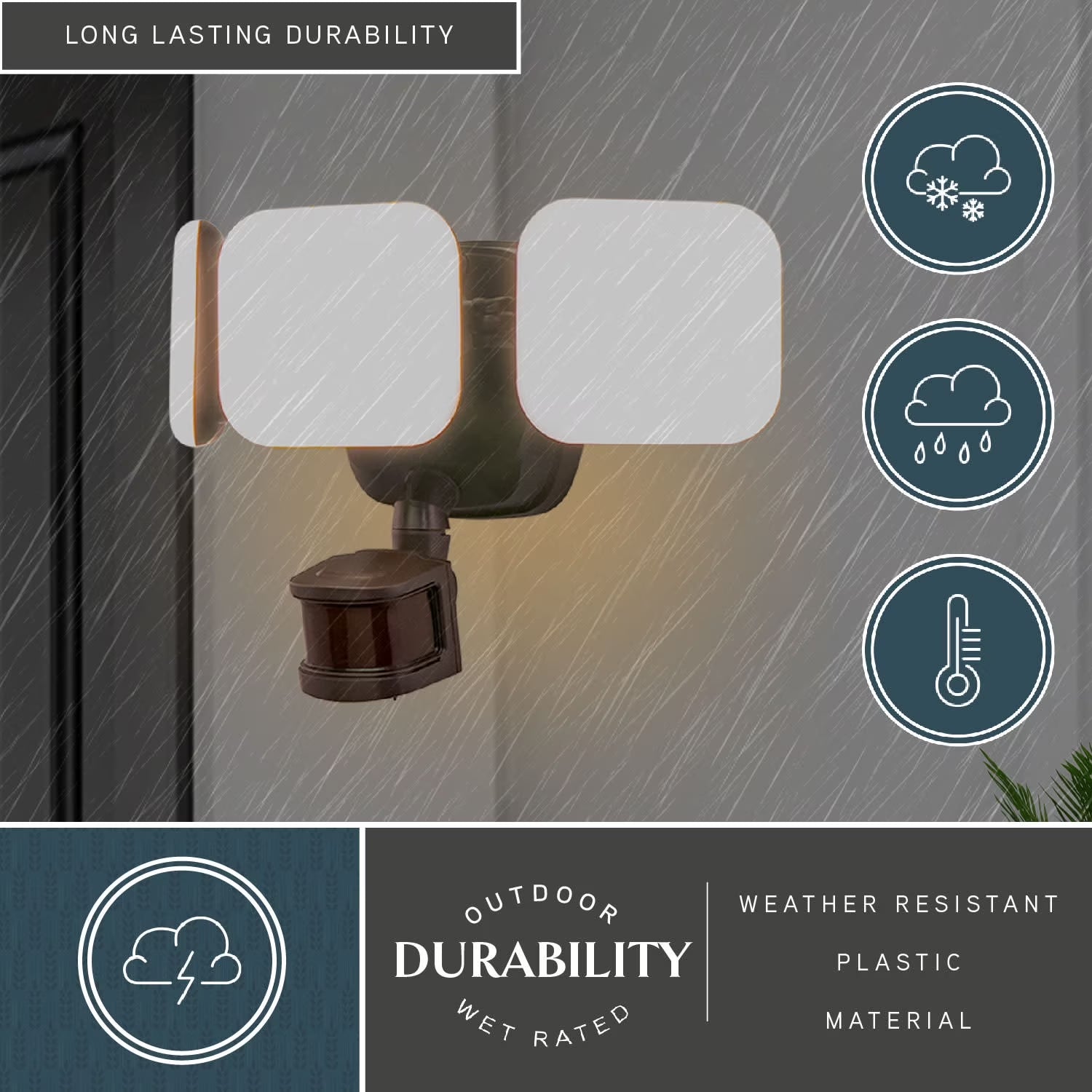 - Theta - 33W 3 LED Outdoor Motion Sensor Flood Light in Contemporary
