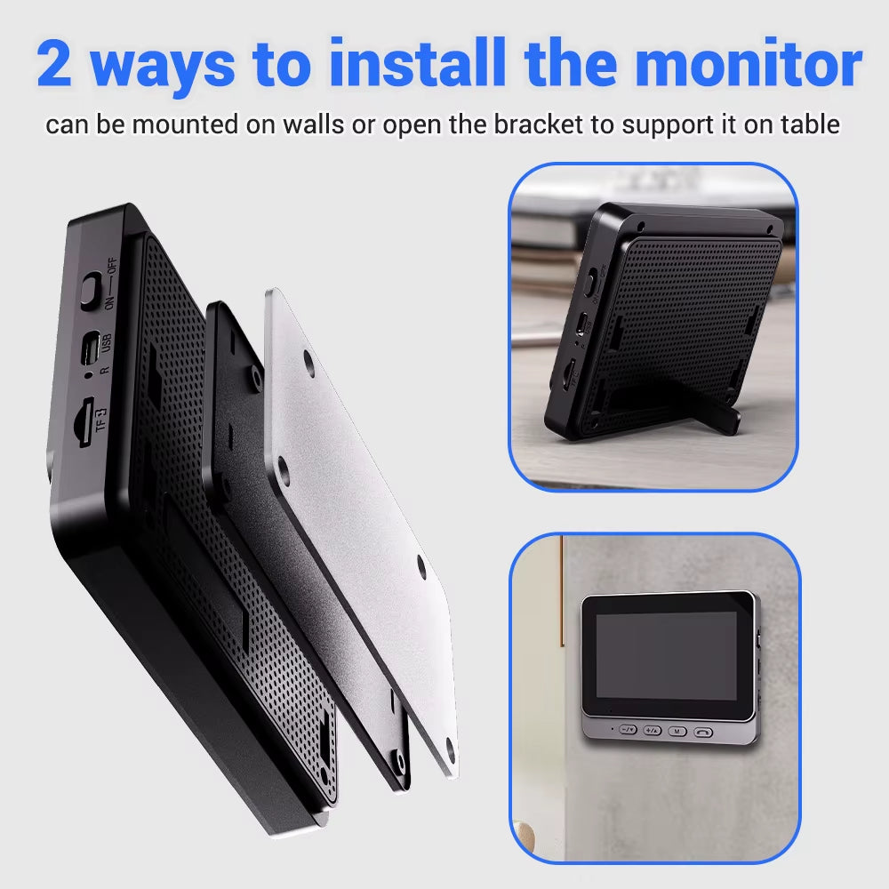 Upgrade Your Home Security with the 4.3-Inch 2.4G Wireless Video Doorbell Camera - Smart Intercom for Ultimate Protection and Convenience