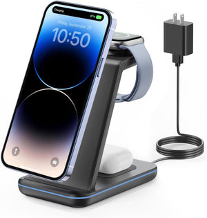 3-In-1 Wireless Charging Station for Iphone, Watch & Airpods