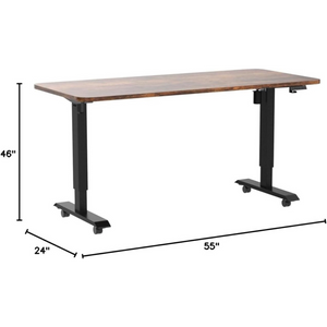 Electric Standing Desk 55X24 Inches，Height Adjustable Sit Stand up Desk for Home Office, Ergonomic Computer Workstation with 178LBS Load Capacity & Quiet Motor, Two-Piece Desktop, Rustic Brown