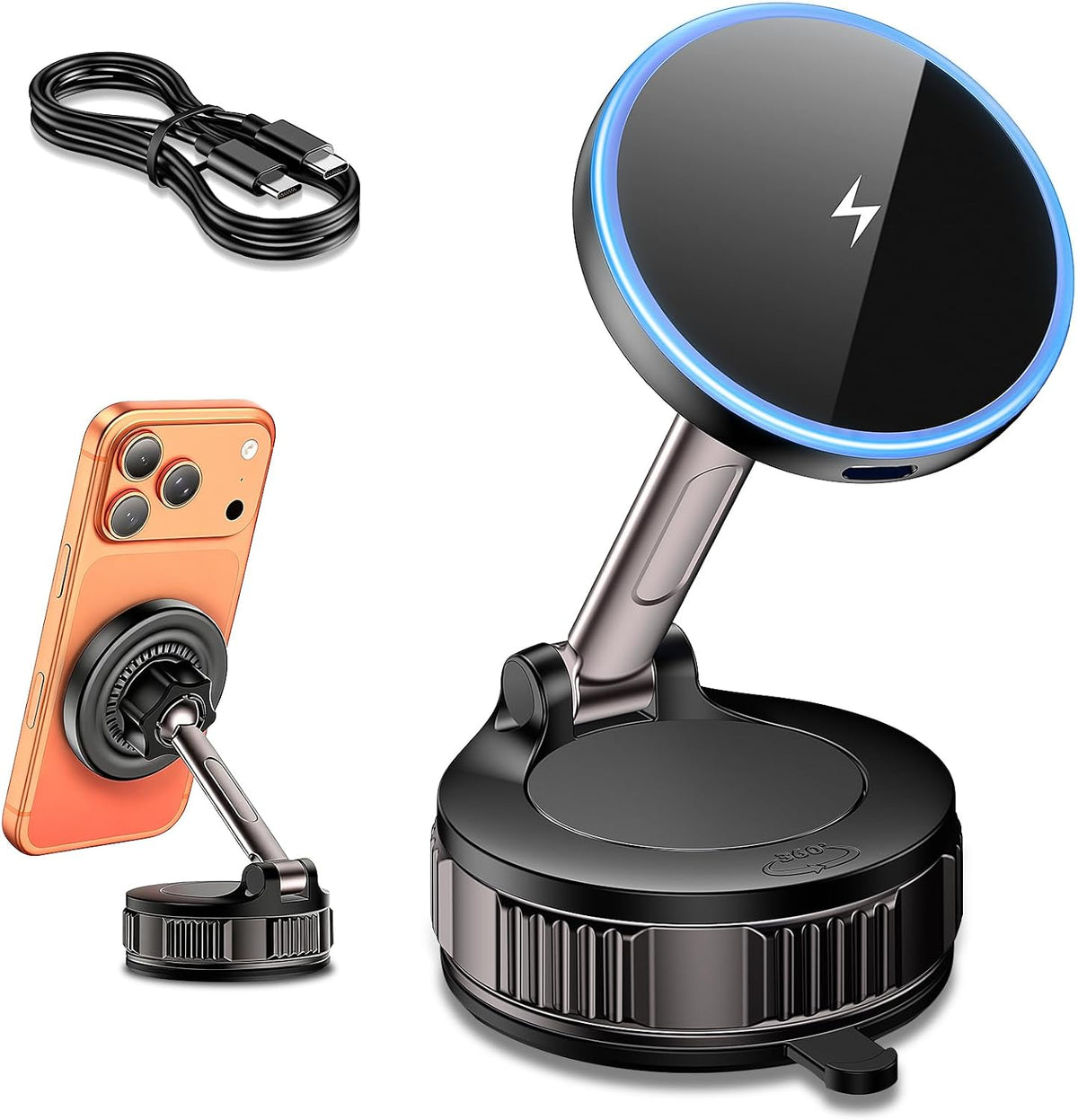 Iphone Magsafe Car Mount Charger 15W Fast Wireless Charging for Your Car