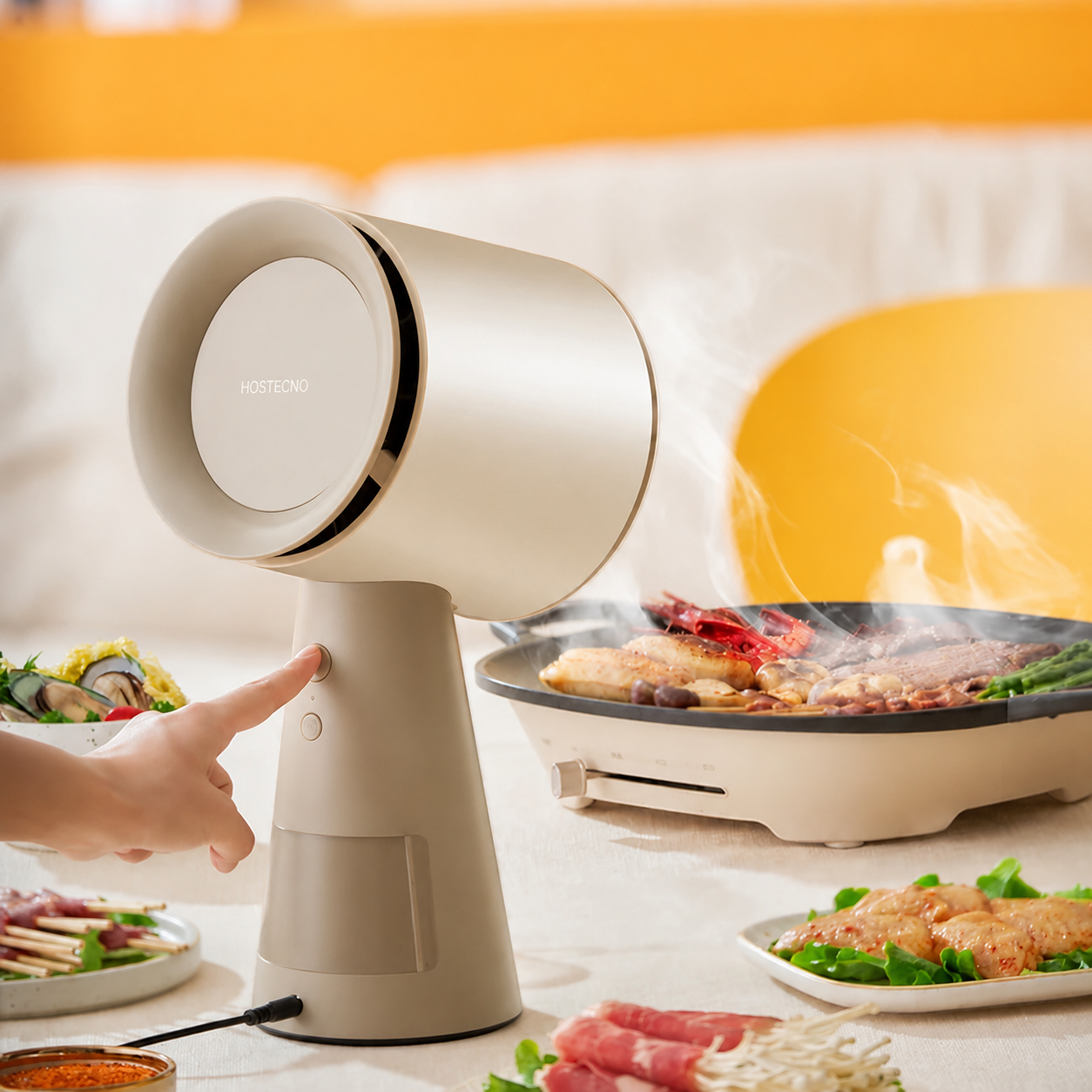 Portable Desktop Range Hood – Smokeless Cooking with Polymer Fume Separation